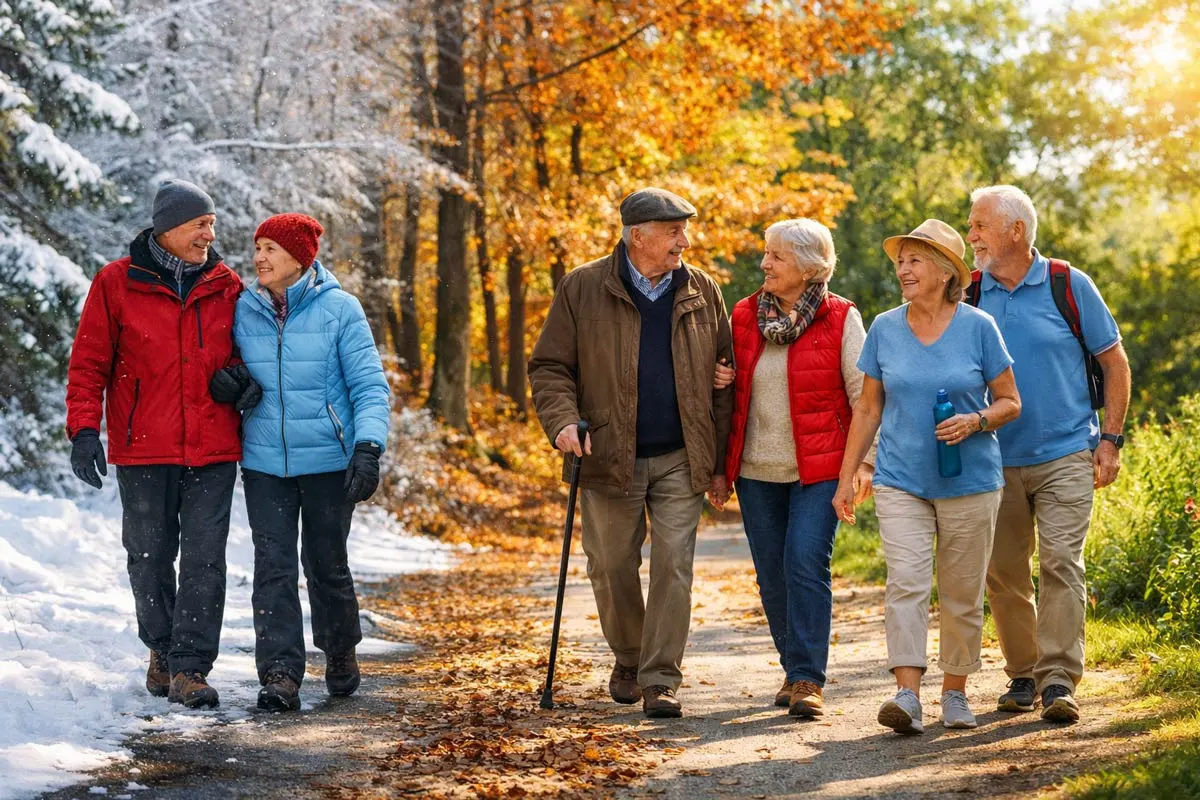 Senior Home Safety and Fall Prevention - Supreme Homecare Senior moving safely inside a well-lit home designed for fall prevention, comfort, and year-round safety